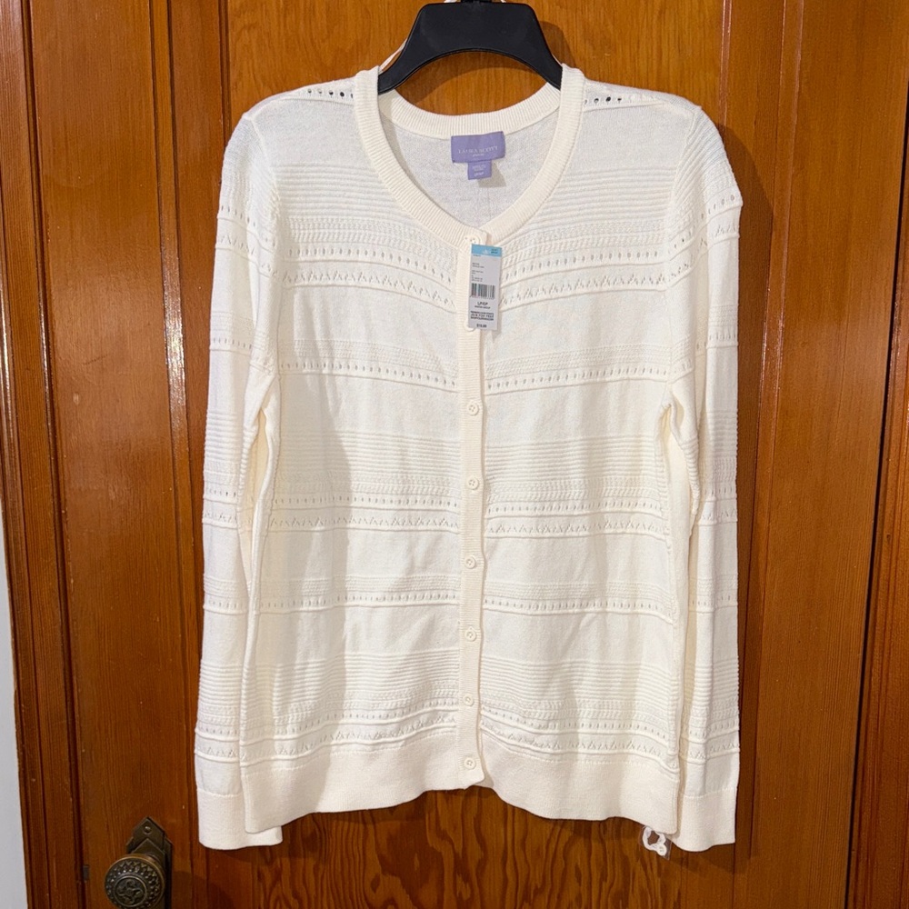 Laura Scott Cream Knit Cardigan